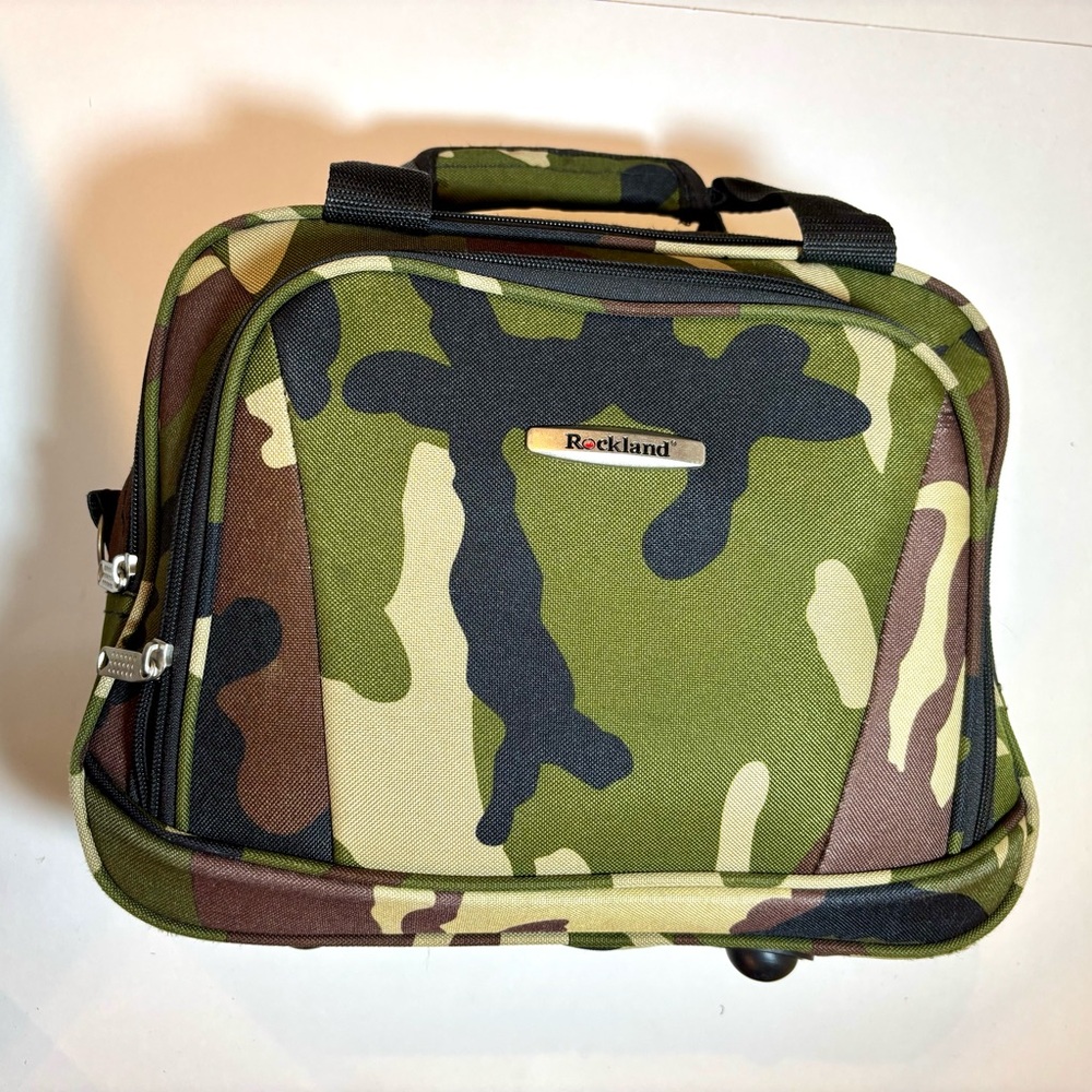 Rockland Softside Carry-on flight tote bag camo print